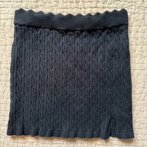 Altar'd State Black Cable-Knit Mini Skirt